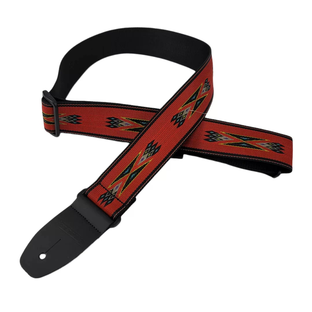 Henry Heller 2" Poly Guitar Strap Red Aztec