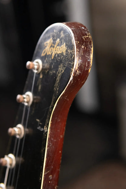 Hofner Rare Vintage 1960 V2 Solid Body Electric Guitar Sunburst with Hardshell Case - Used