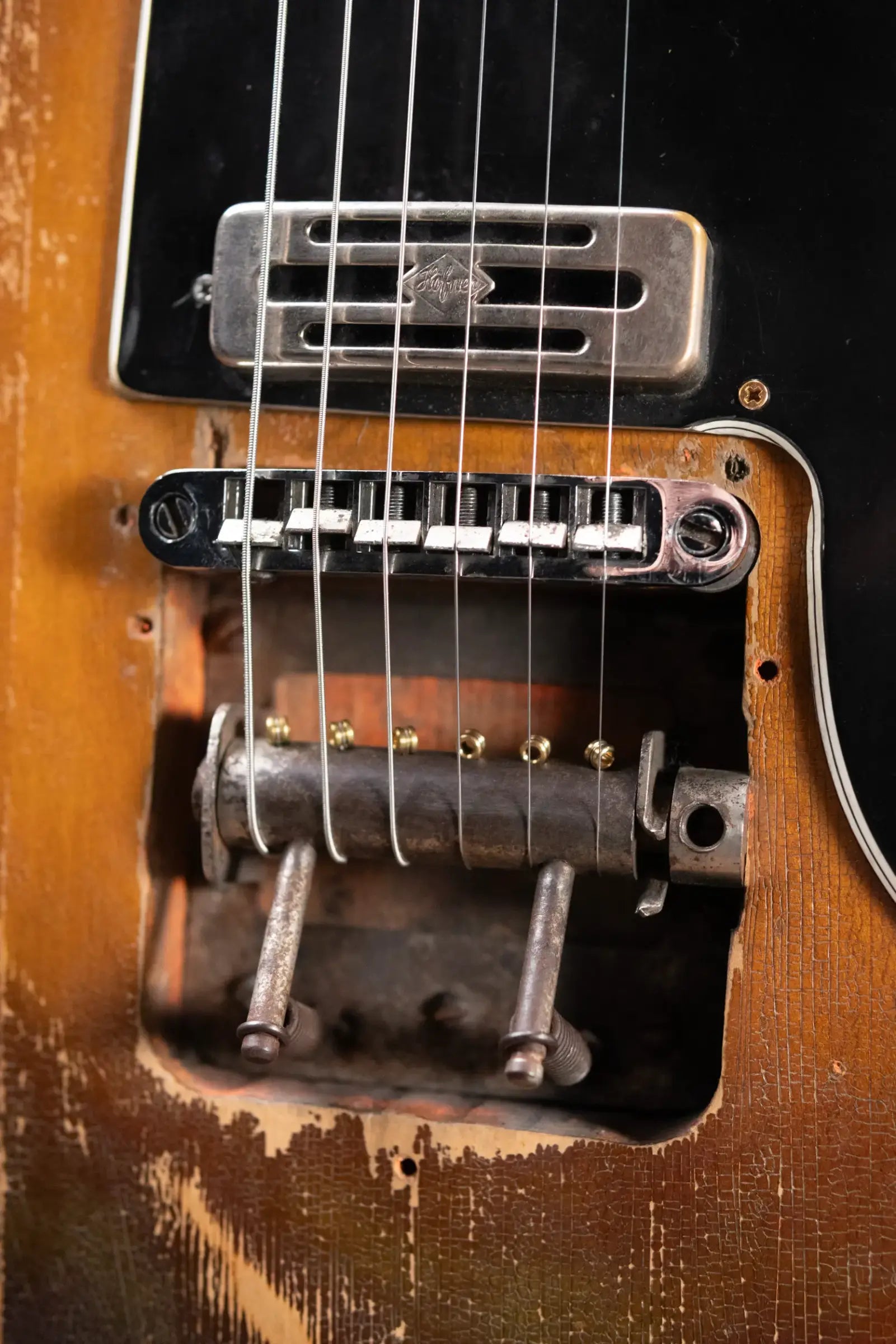 Hofner Rare Vintage 1960 V2 Solid Body Electric Guitar Sunburst with Hardshell Case - Used