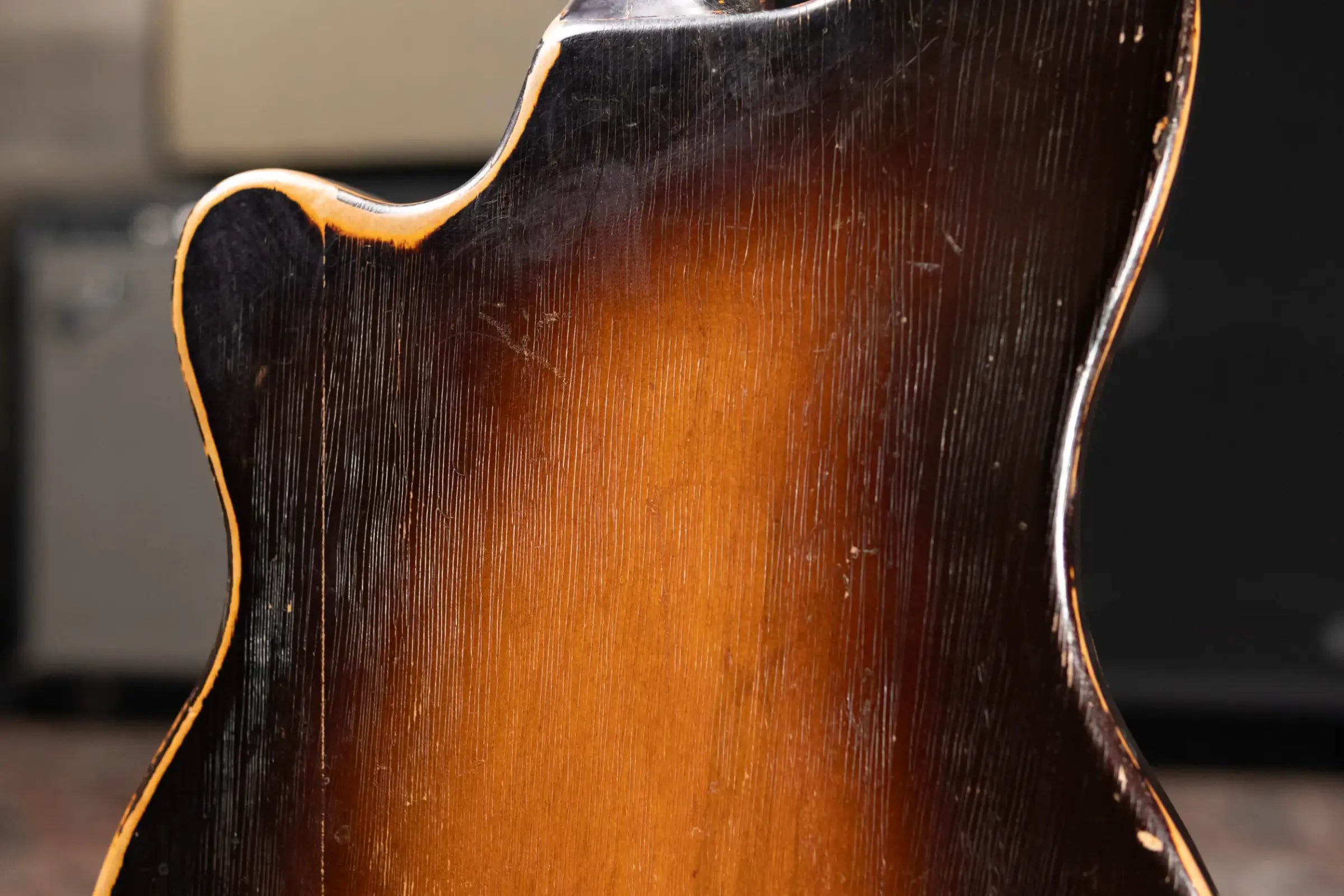 Hofner Rare Vintage 1960 V2 Solid Body Electric Guitar Sunburst with Hardshell Case - Used