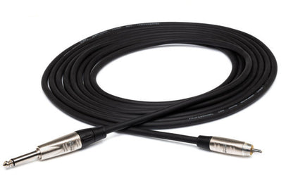 Hosa HPR-010 Pro Unbalanced Interconnect Cable - 1/4" TS to RCA