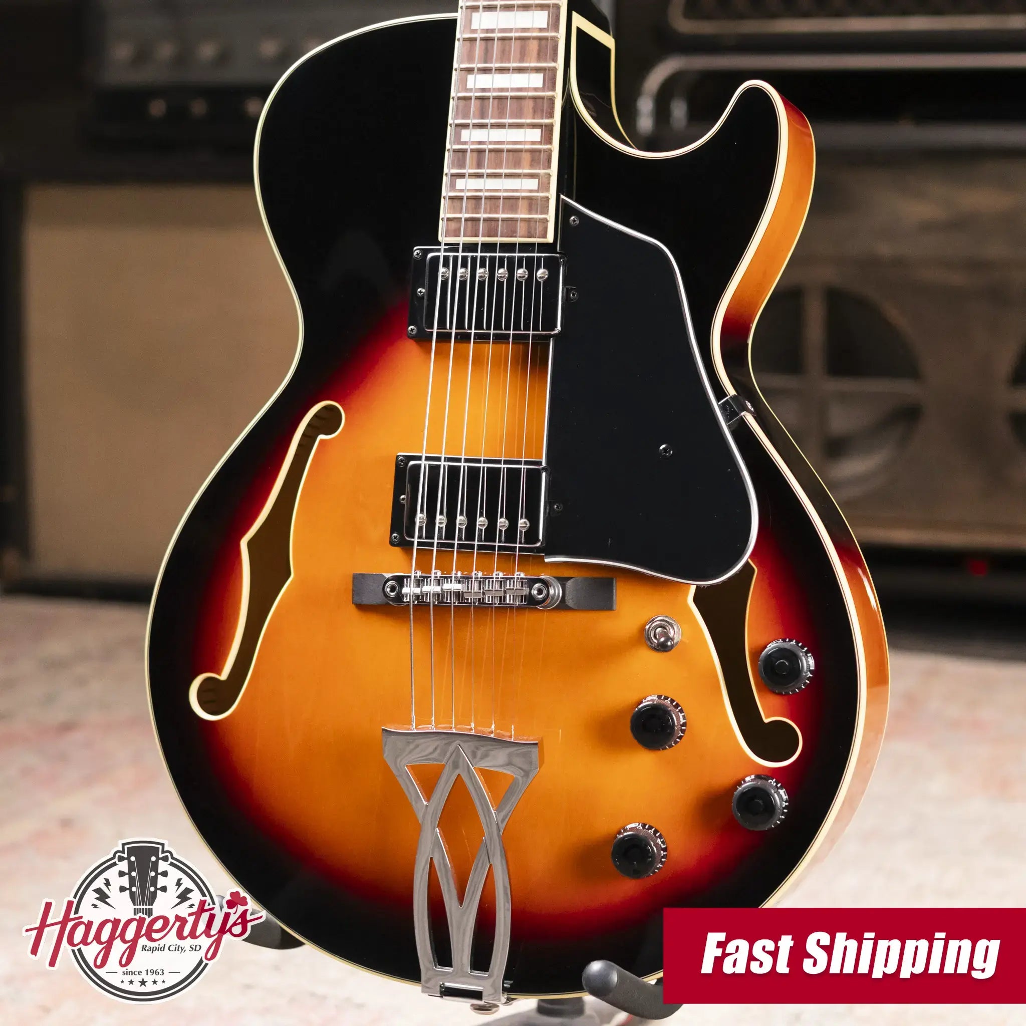 Ibanez AG75 Artcore Hollow Body Electric Guitar Brown Sunburst with Hardshell Case - Used