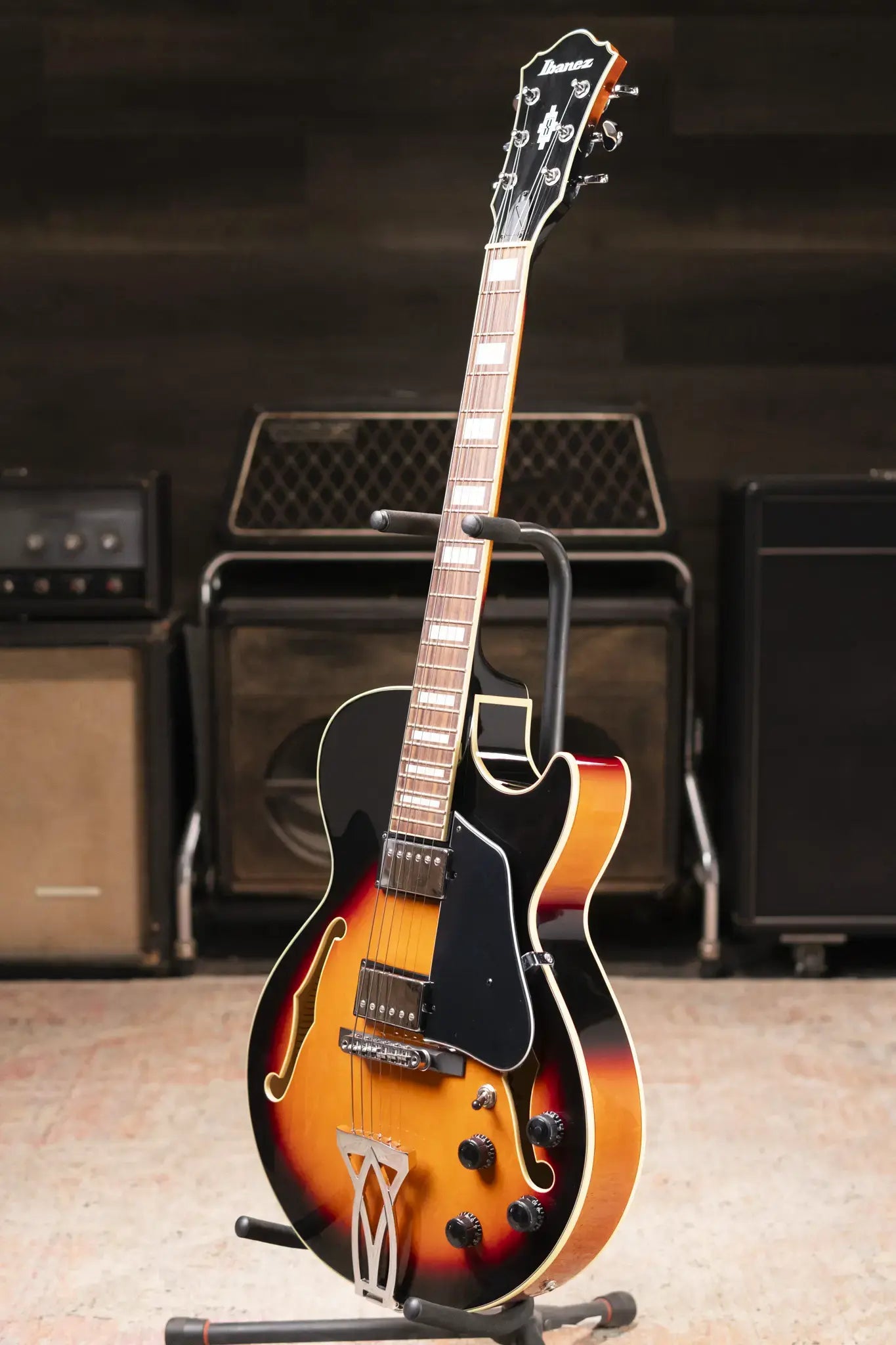 Ibanez AG75 Artcore Hollow Body Electric Guitar Brown Sunburst with Hardshell Case - Used