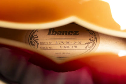 Ibanez AG75 Artcore Hollow Body Electric Guitar Brown Sunburst with Hardshell Case - Used