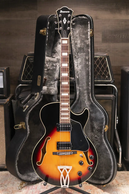 Ibanez AG75 Artcore Hollow Body Electric Guitar Brown Sunburst with Hardshell Case - Used