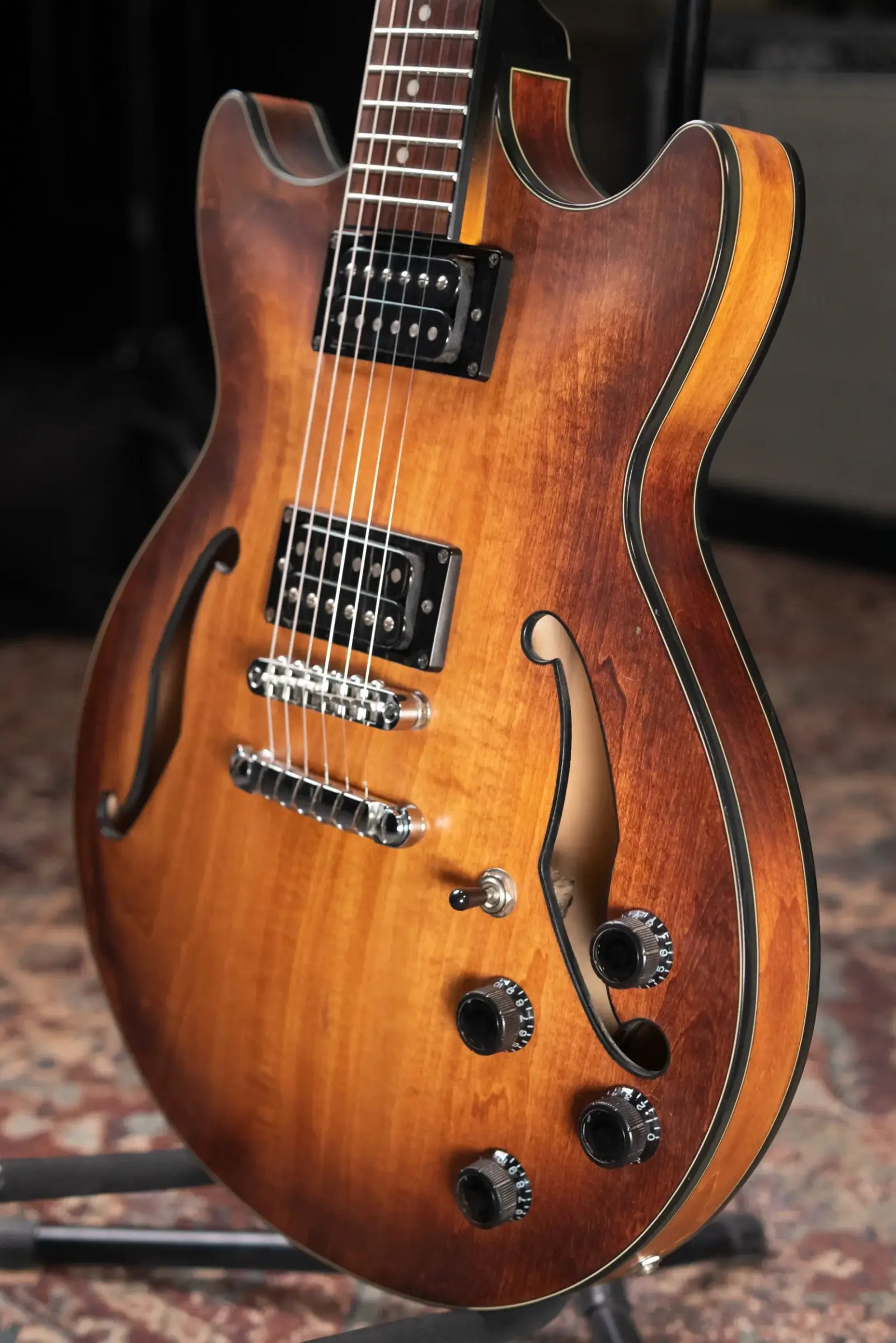 Ibanez AM73B Artcore Semi-Hollow Electric Guitar Tobacco Flat with Hardshell Case - Used