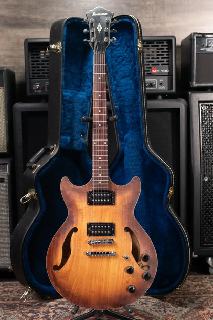 Ibanez AM73B Artcore Semi-Hollow Electric Guitar Tobacco Flat with Hardshell Case - Used