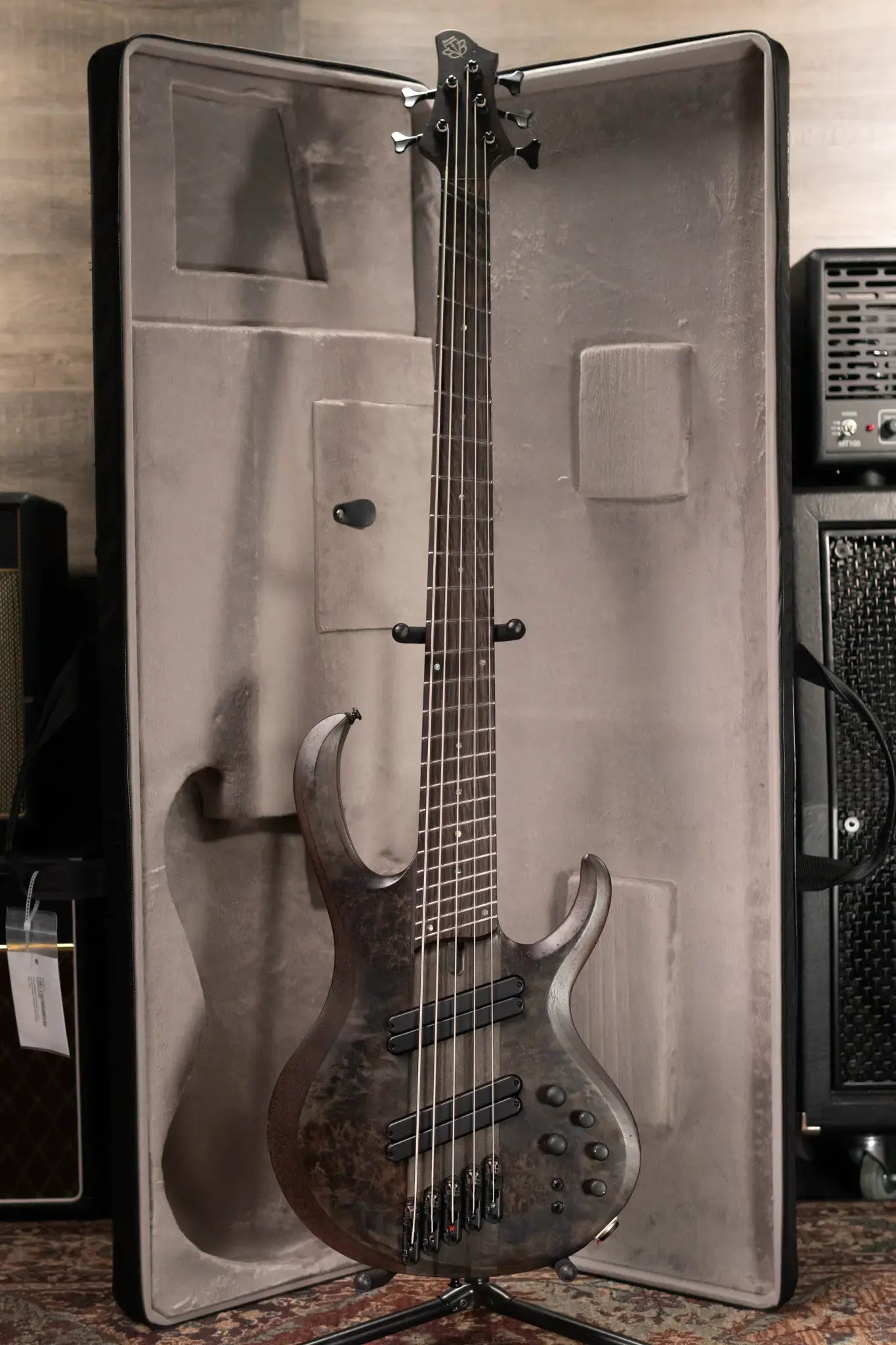 Ibanez BTB805MSTGF BTB Bass Workshop 5-String Electric Bass - Transparent Gray Flat with Case - Used