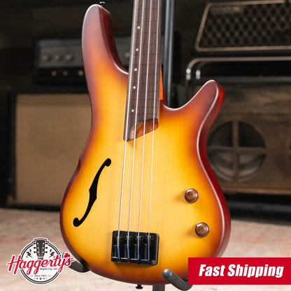 Ibanez Bass Workshop SRH500F Fretless Electric Bass - Natural Browned Burst Flat