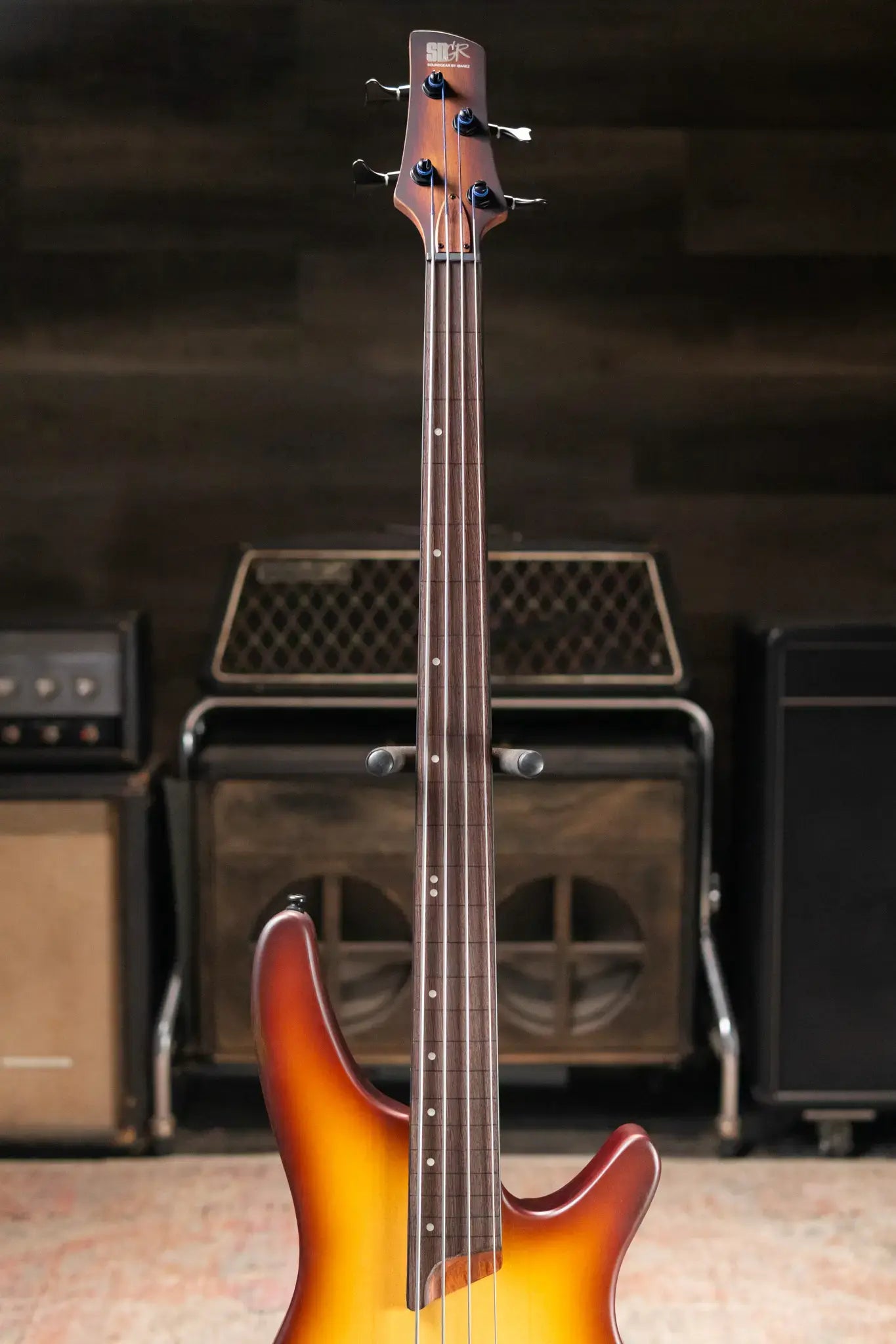 Ibanez Bass Workshop SRH500F Fretless Electric Bass - Natural Browned Burst Flat