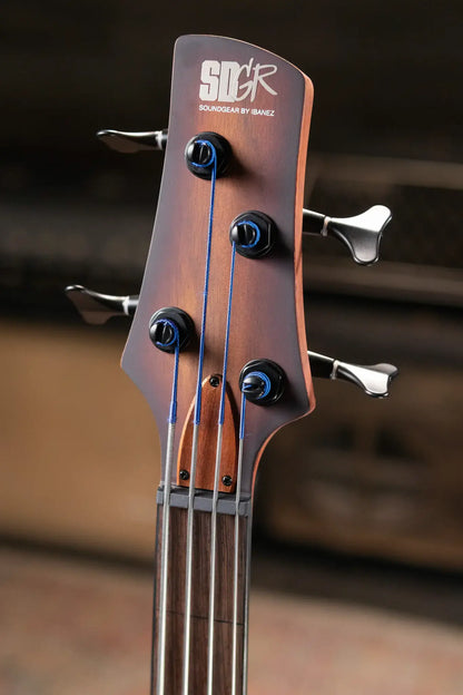 Ibanez Bass Workshop SRH500F Fretless Electric Bass - Natural Browned Burst Flat