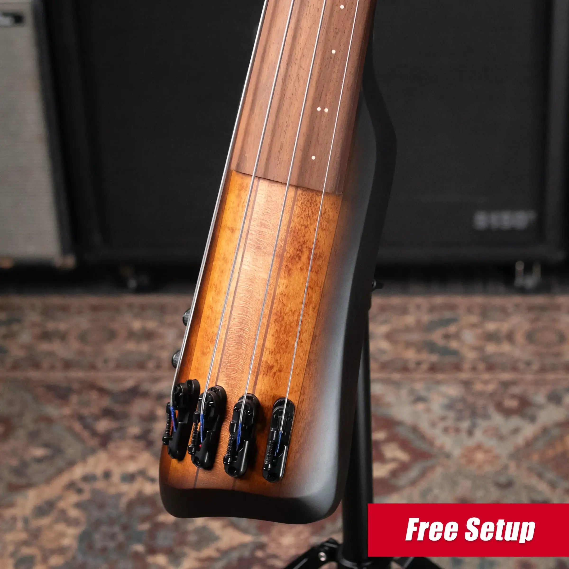 Ibanez Bass Workshop UB804 4-String Electric Upright Bass - Mahogany Oil Burst with Softshell Case