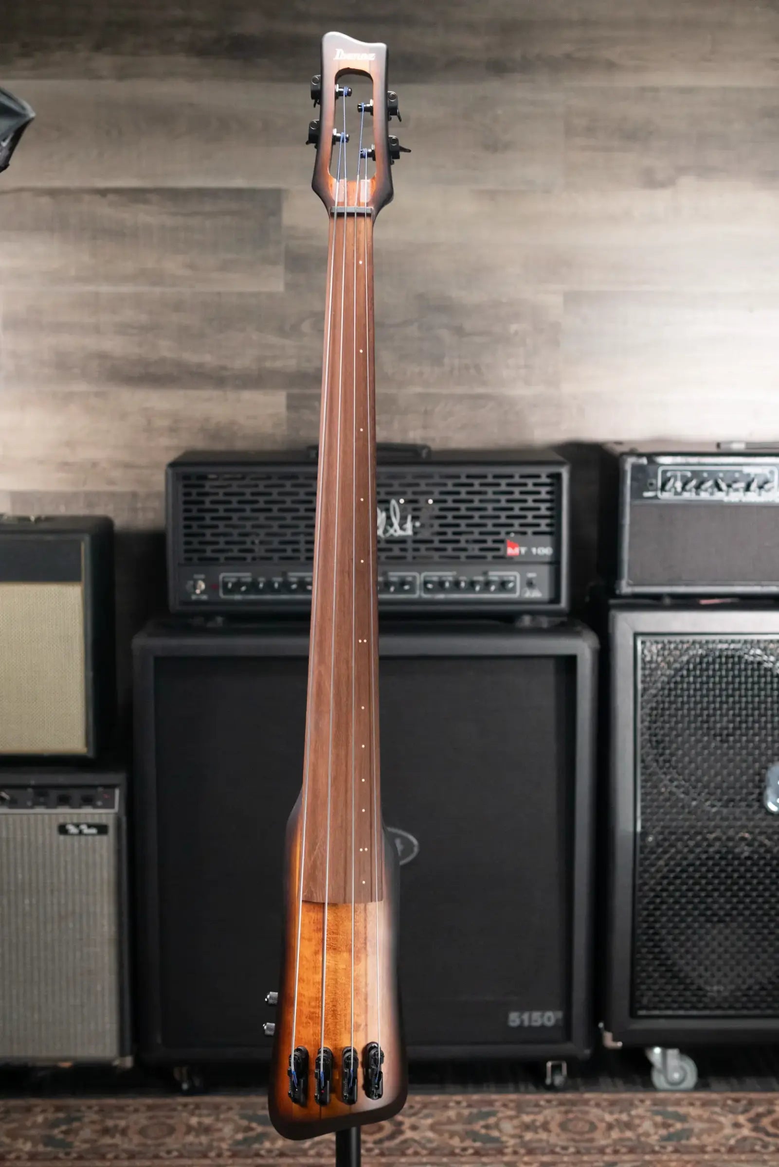 Ibanez Bass Workshop UB804 4-String Electric Upright Bass - Mahogany Oil Burst with Softshell Case