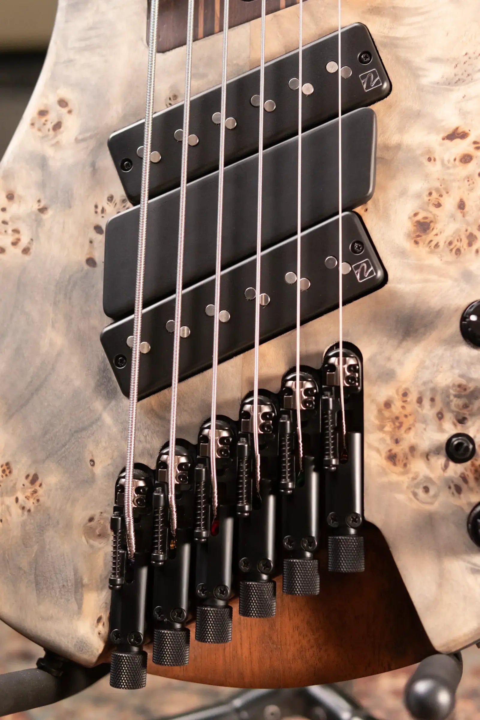 Ibanez EHB1506MS 6-String Electric Bass - Black Ice Flat with Gig Bag - Floor Model
