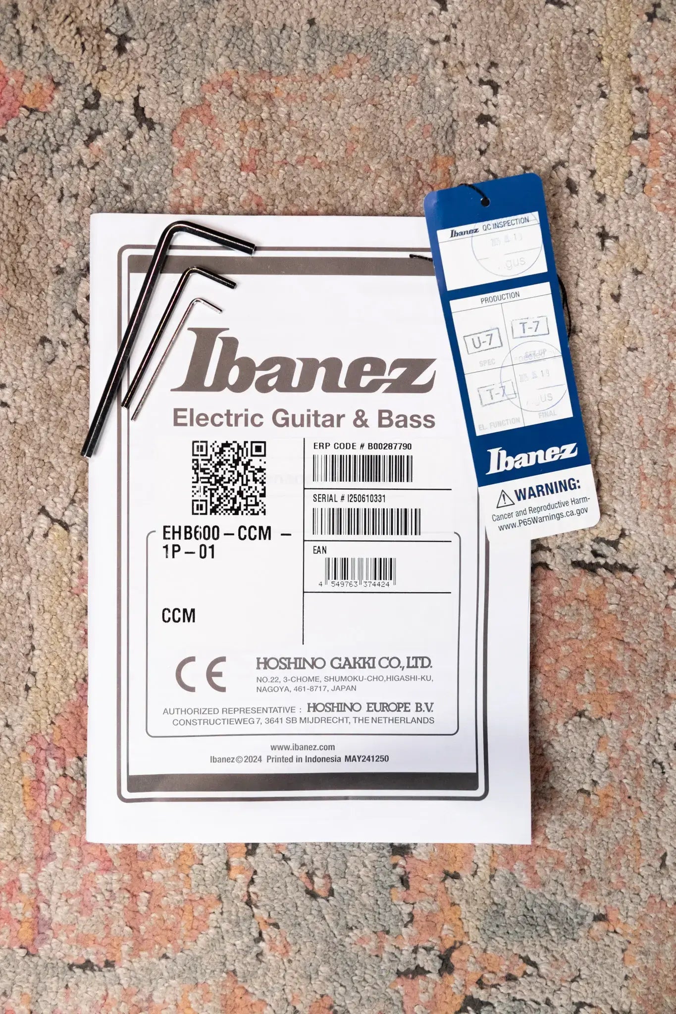 Ibanez EHB600CCM EHB Ergonomic Headless Bass - Charred Champagne Burst Matte