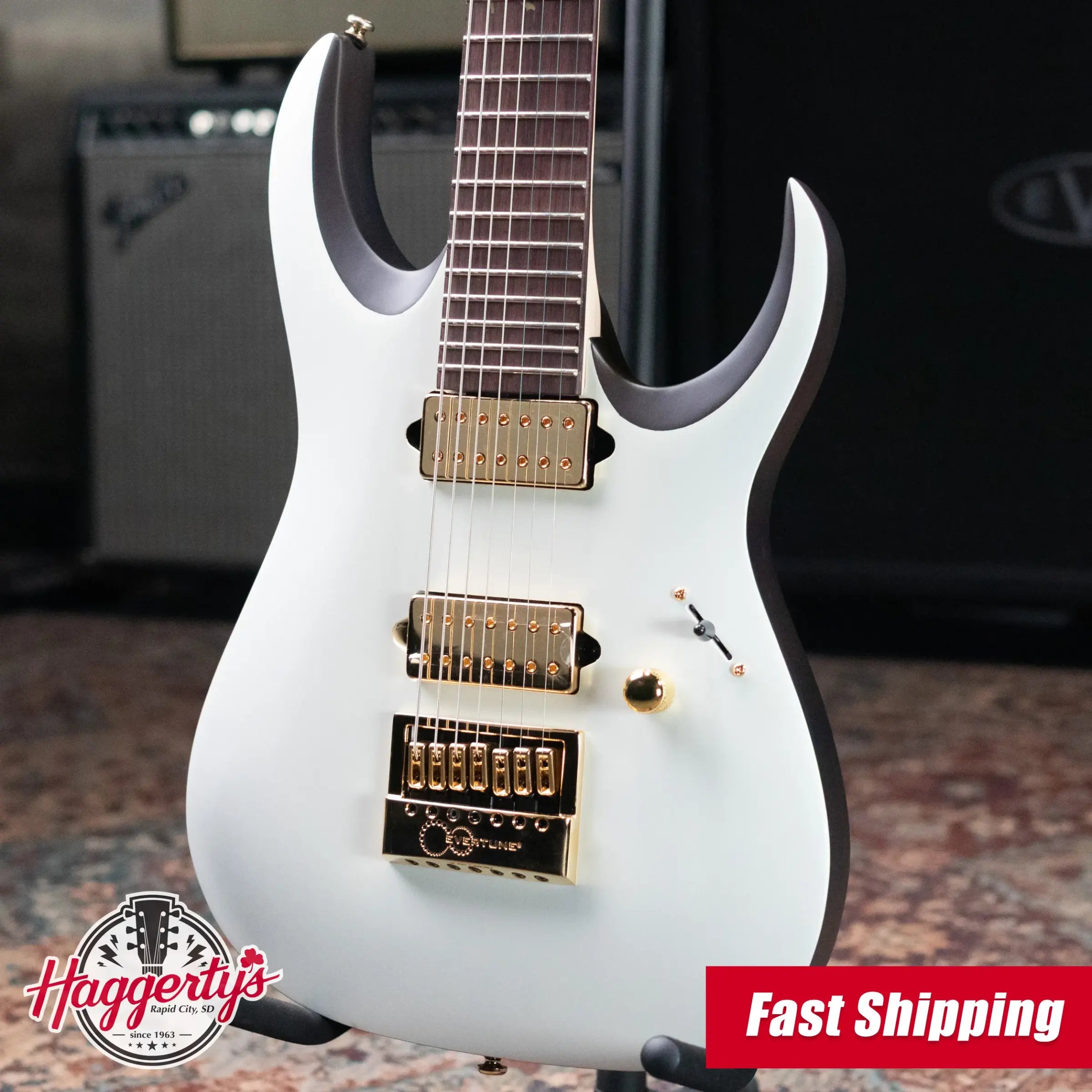 Ibanez K7YANG Brian "Head" Welch Signature 7-String Electric Guitar - Matte White with Gig Bag