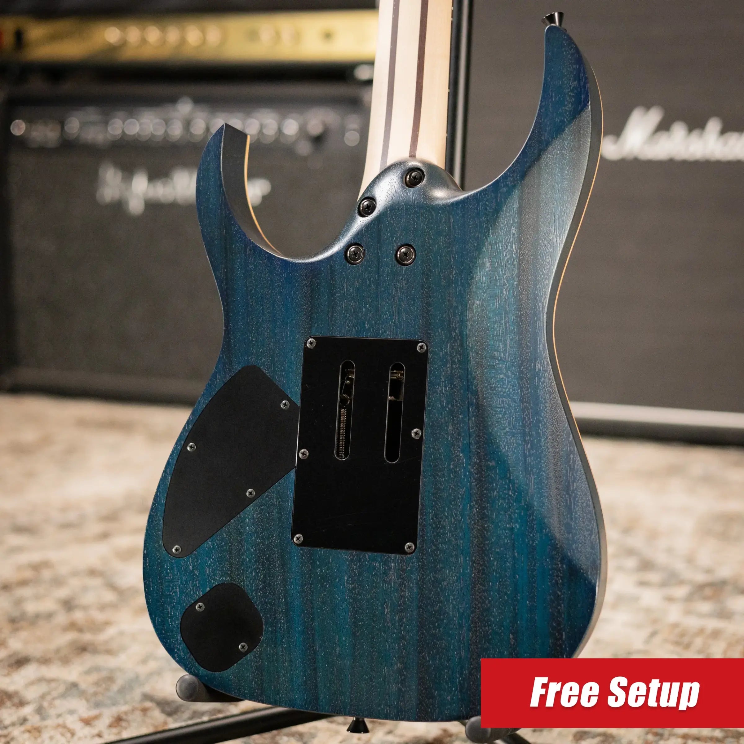 Ibanez Limited Edition RG8620AHGFB J-Custom Electric Guitar - Ghost Fleet Blue Burst with Hardshell Case