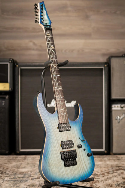 Ibanez Limited Edition RG8620AHGFB J-Custom Electric Guitar - Ghost Fleet Blue Burst with Hardshell Case
