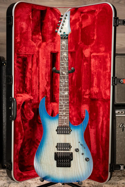 Ibanez Limited Edition RG8620AHGFB J-Custom Electric Guitar - Ghost Fleet Blue Burst with Hardshell Case