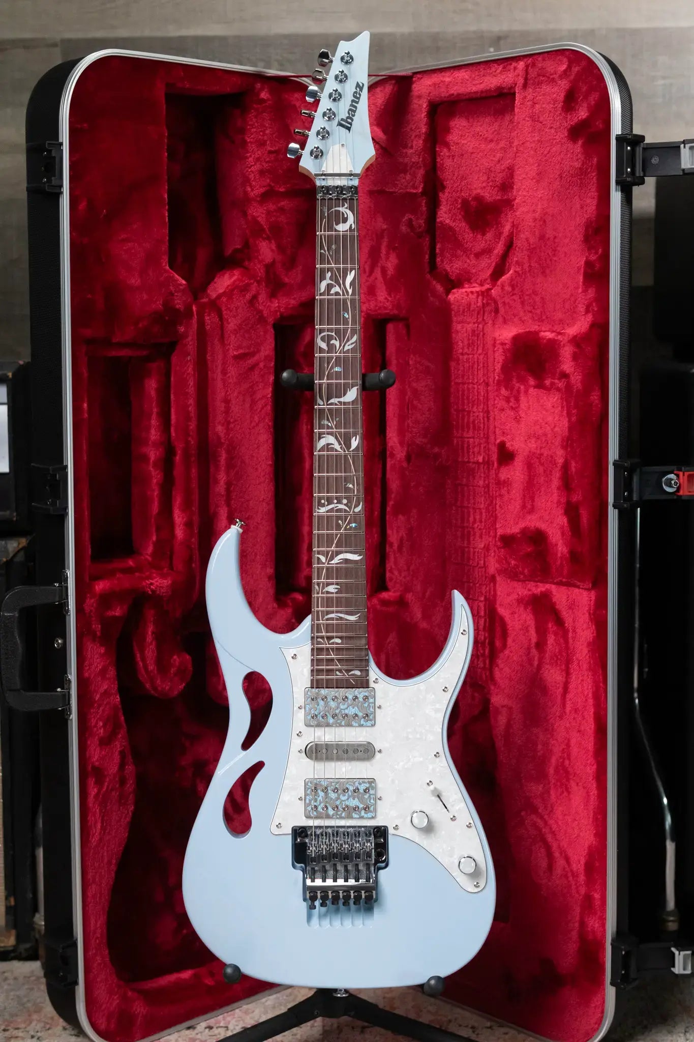 Ibanez PIA3761C Steve Vai Signature Electric Guitar - Blue Powder with Hardshell Case