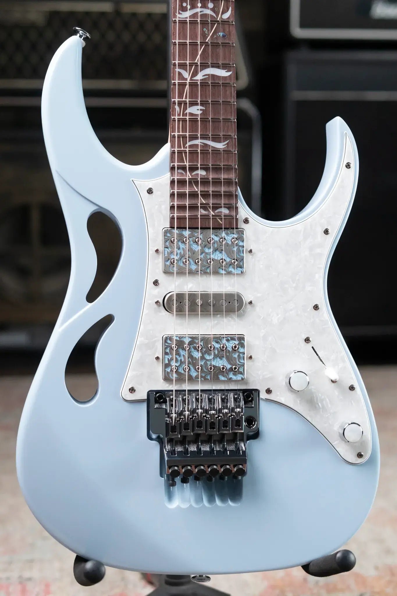 Ibanez PIA3761C Steve Vai Signature Electric Guitar - Blue Powder with Hardshell Case