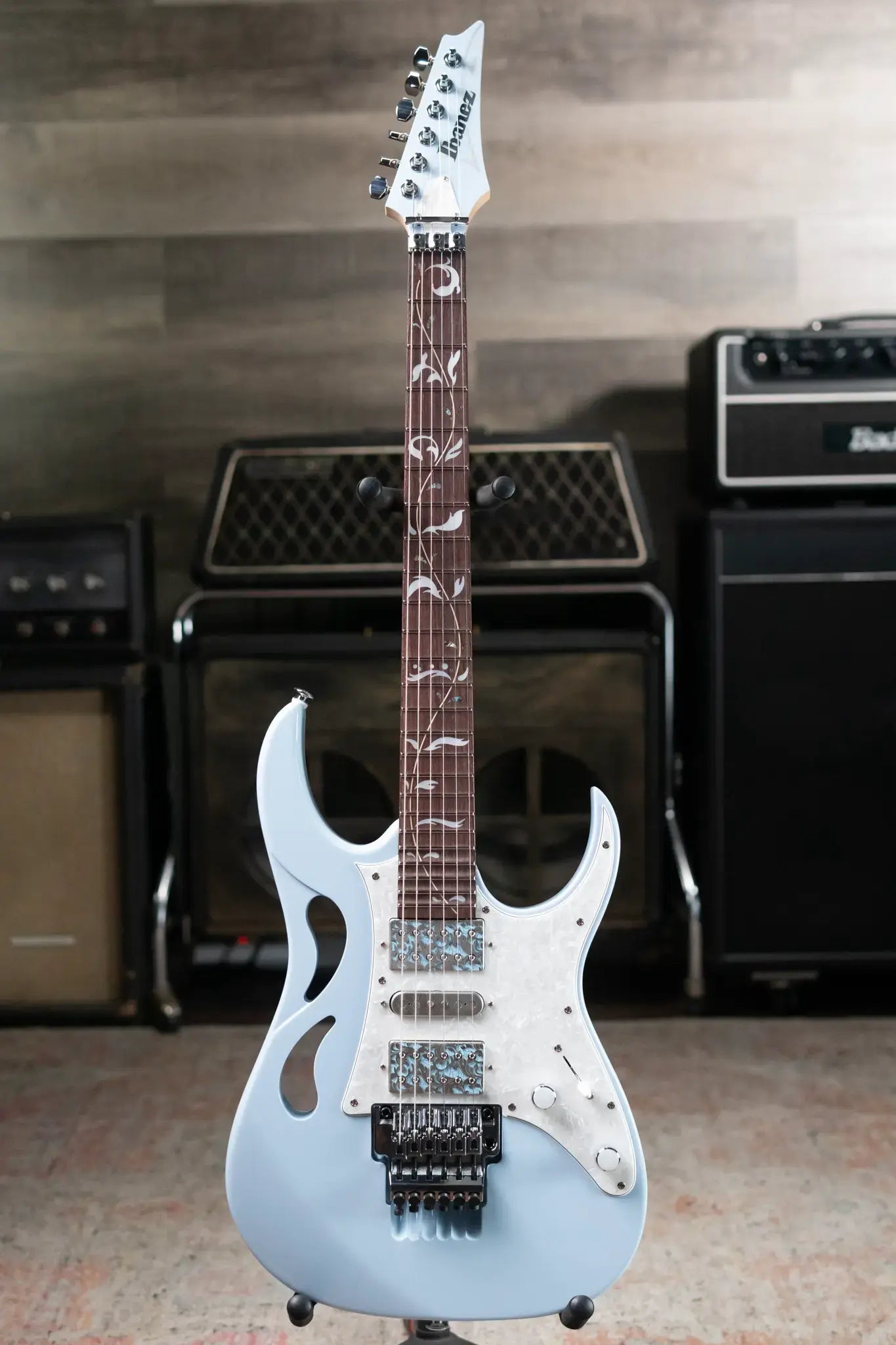 Ibanez PIA3761C Steve Vai Signature Electric Guitar - Blue Powder with Hardshell Case