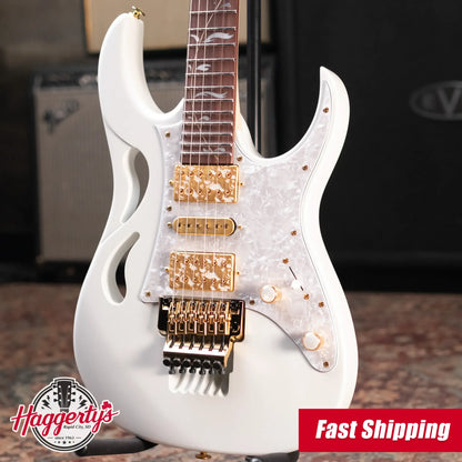 Ibanez PIA3761SLW Steve Vai Signature Electric Guitar Stallion White with Hardshell Case - Used