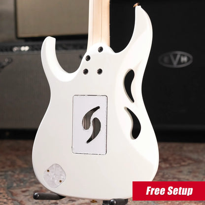 Ibanez PIA3761SLW Steve Vai Signature Electric Guitar Stallion White with Hardshell Case - Used