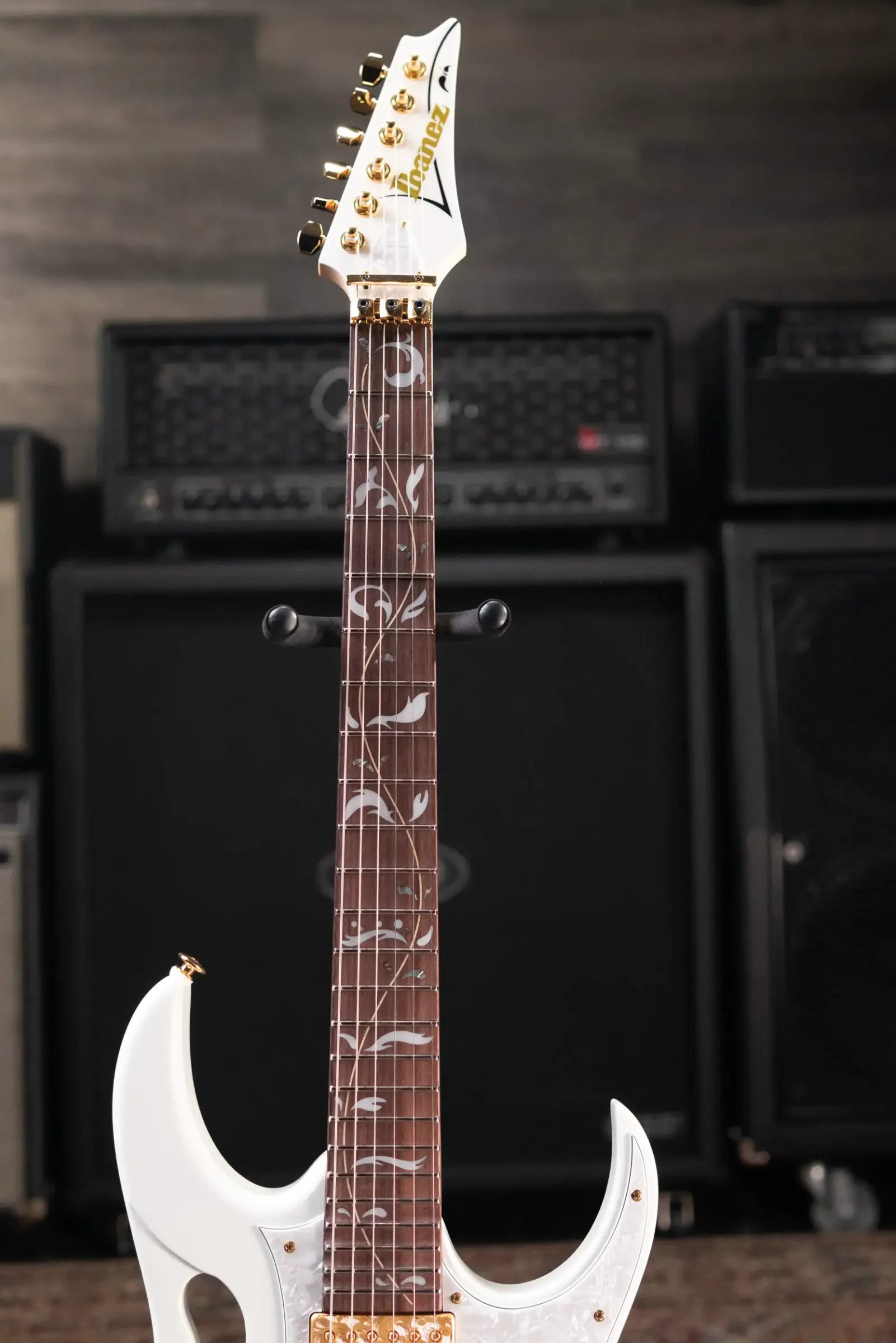 Ibanez PIA3761SLW Steve Vai Signature Electric Guitar Stallion White with Hardshell Case - Used