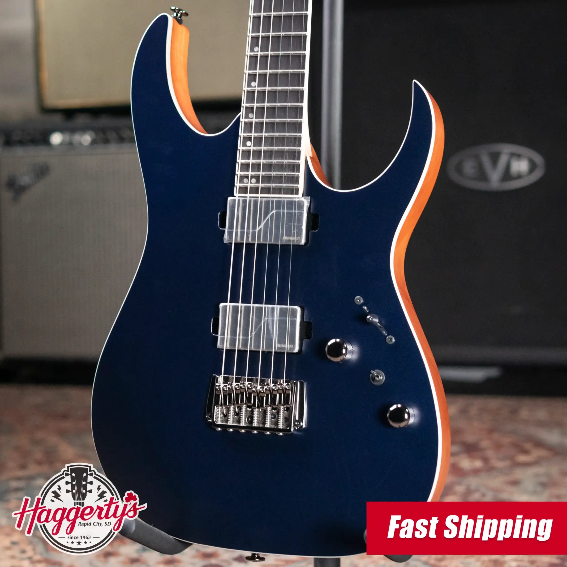 Ibanez Prestige RG5121R Electric Guitar - Dark Tide Blue Flat with Hardshell Case