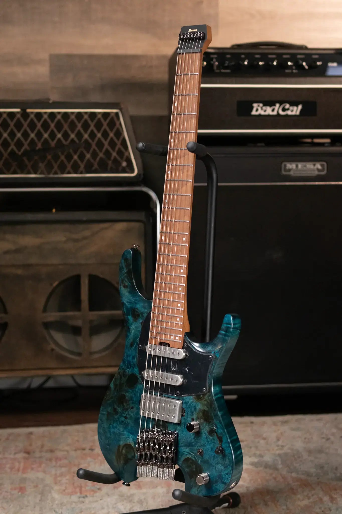 Ibanez Q547 7-String Electric - Cosmic Blue Low Gloss with Gig Bag