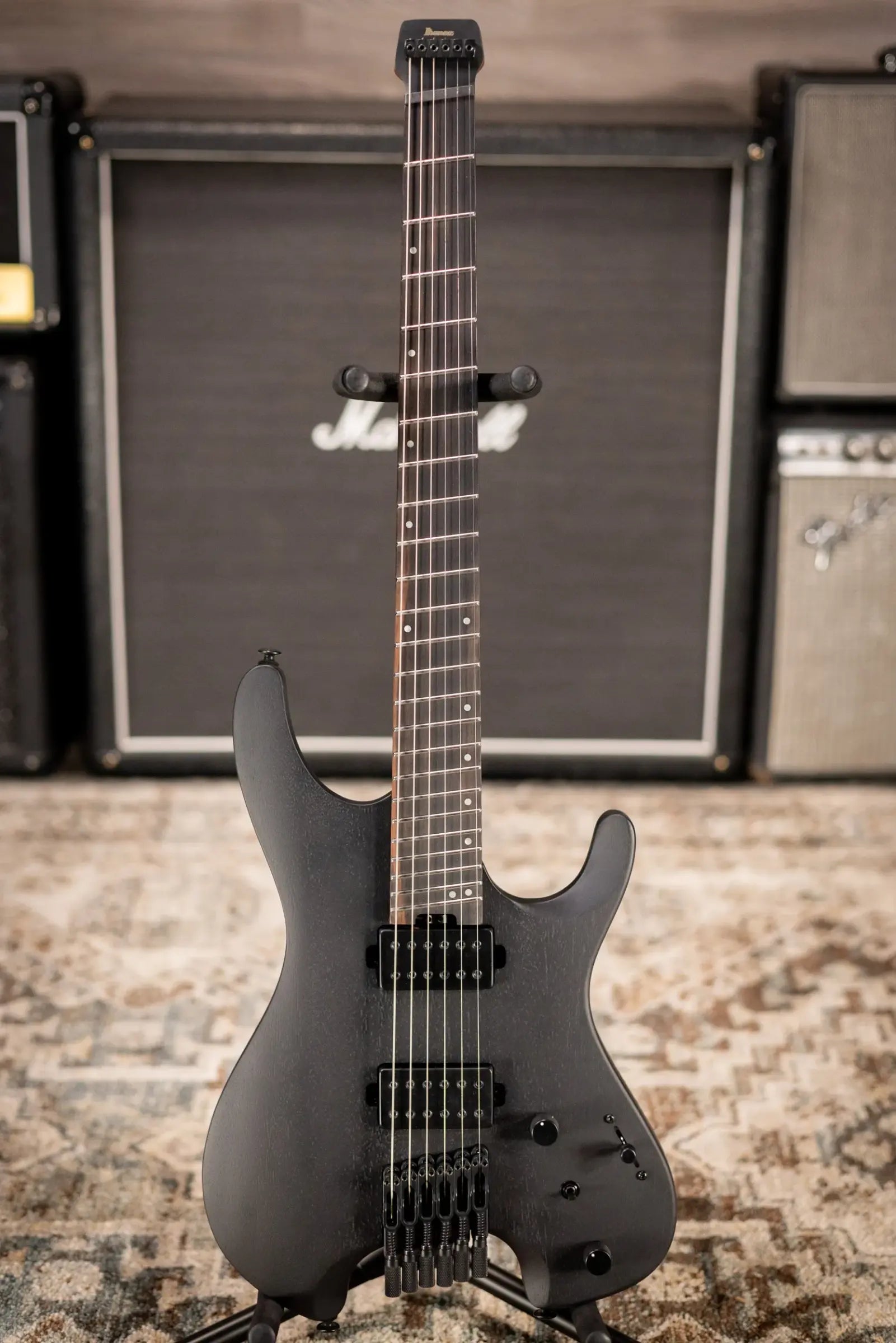 Ibanez QX52B Headless Electric Guitar - Weathered Black with Gig Bag
