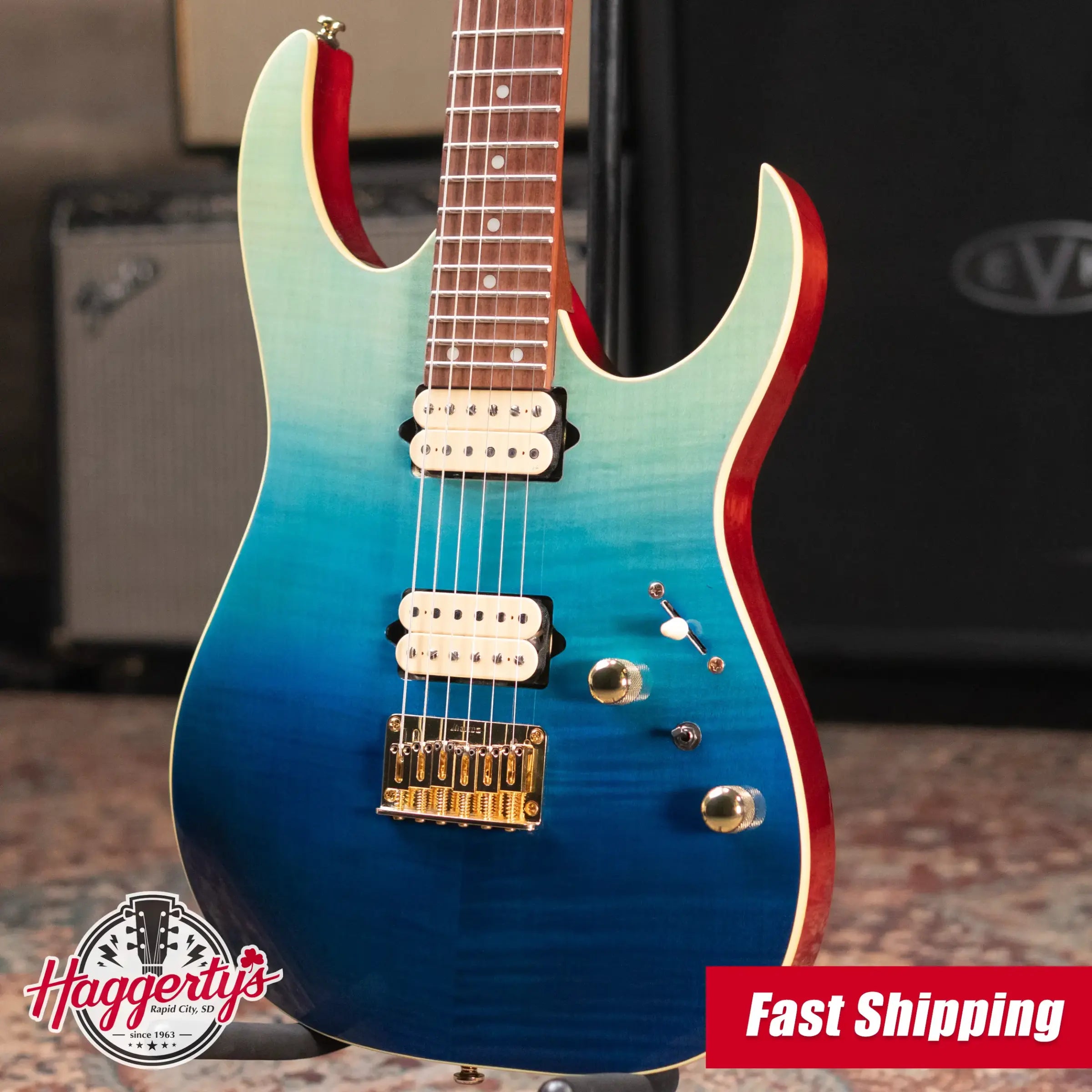 Ibanez RG421HPFM Blue Reef Graduation Electric Guitar with Hardshell Case - Used