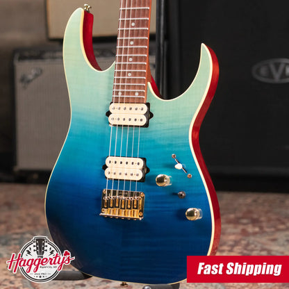 Ibanez RG421HPFM Blue Reef Graduation Electric Guitar with Hardshell Case - Used