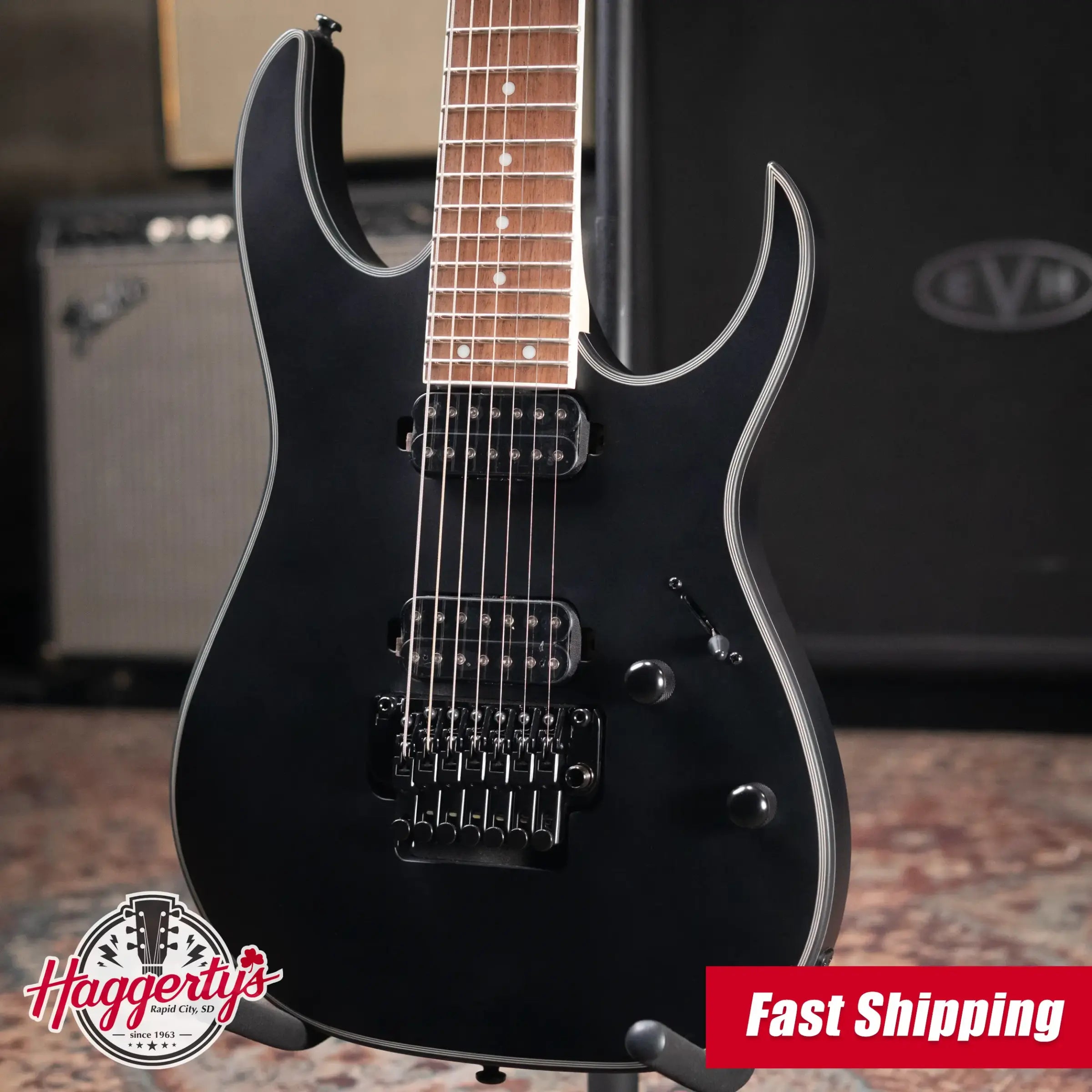 Ibanez RG7420EX 7-String Electric Guitar - Black Flat