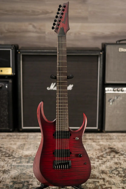 Ibanez RGD721FAWUF Standard 7-String Electric Guitar - Stained Wine Red Burst Flat