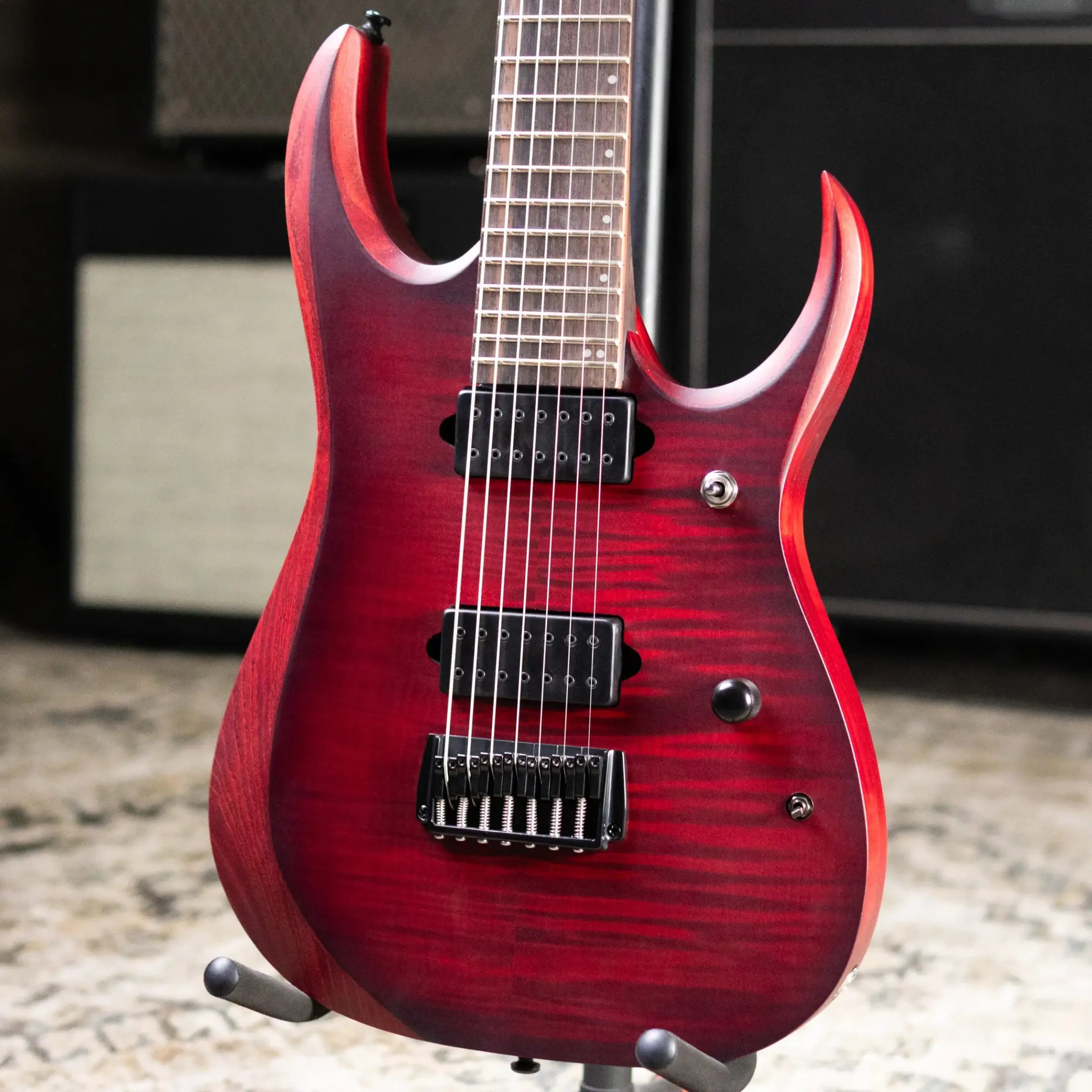 Ibanez RGD721FAWUF Standard 7-String Electric Guitar - Stained Wine Red Burst Flat
