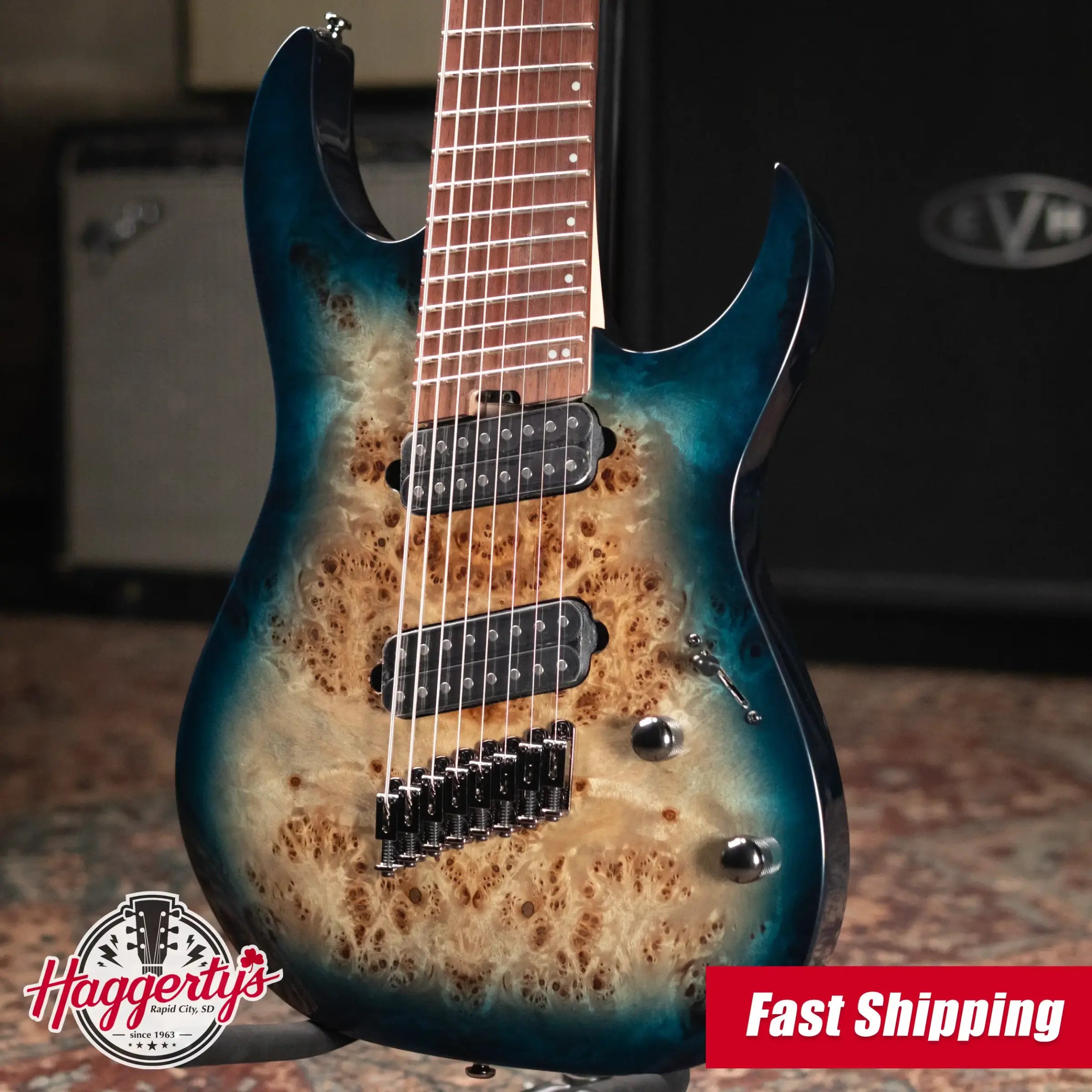 Ibanez RGMS8 8-String Electric Guitar - Cosmic Blue Starburst - Demo