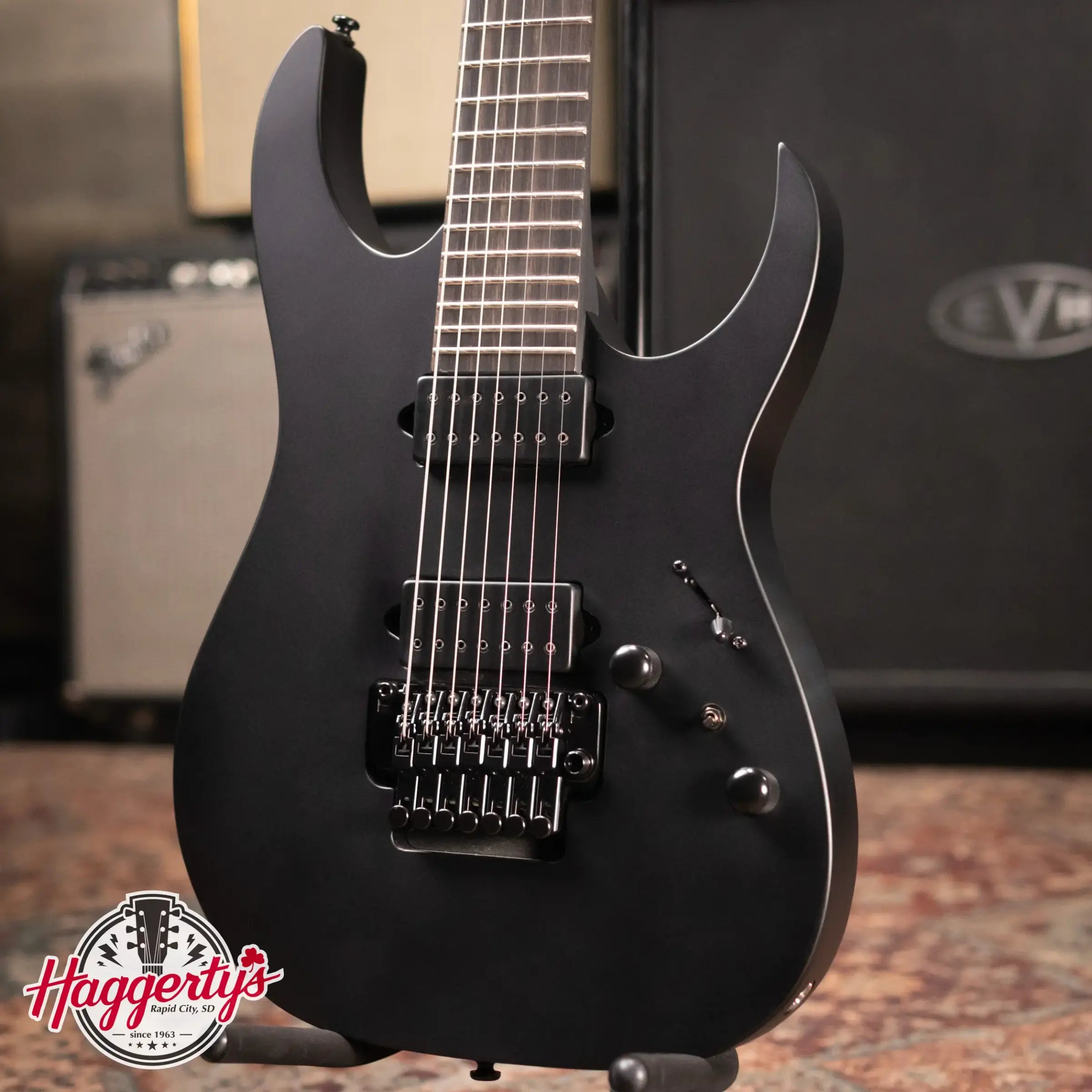 Ibanez RGRB720 Iron Label 7-String Electric Guitar -  Black Flat