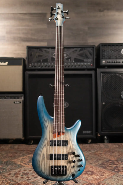 Ibanez SR605E 5-String Bass - Cosmic Blue Stardust Flat