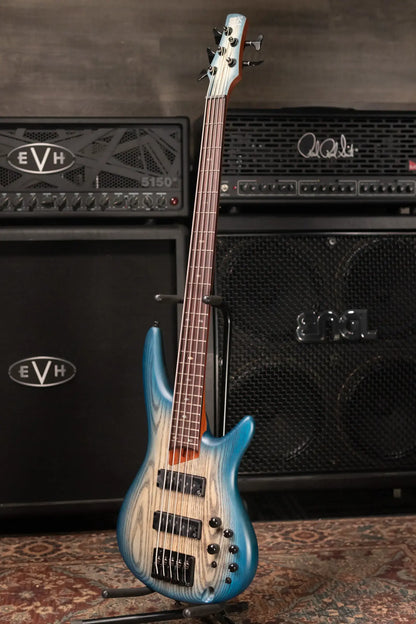 Ibanez SR605E 5-String Bass - Cosmic Blue Stardust Flat