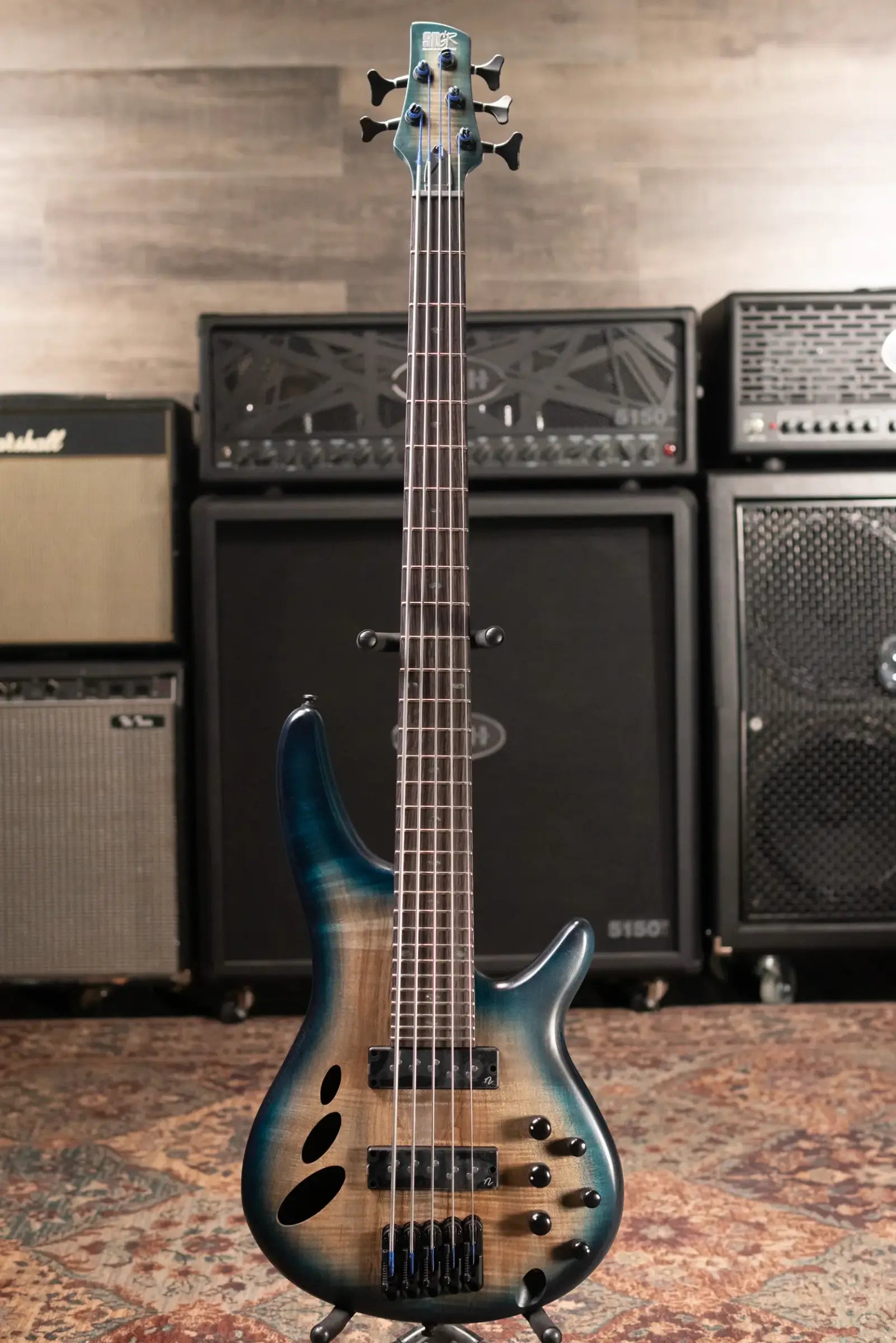 Ibanez SRD905 5-String Semi-Hollow Electric Bass - Cosmic Blue Starburst Low Gloss