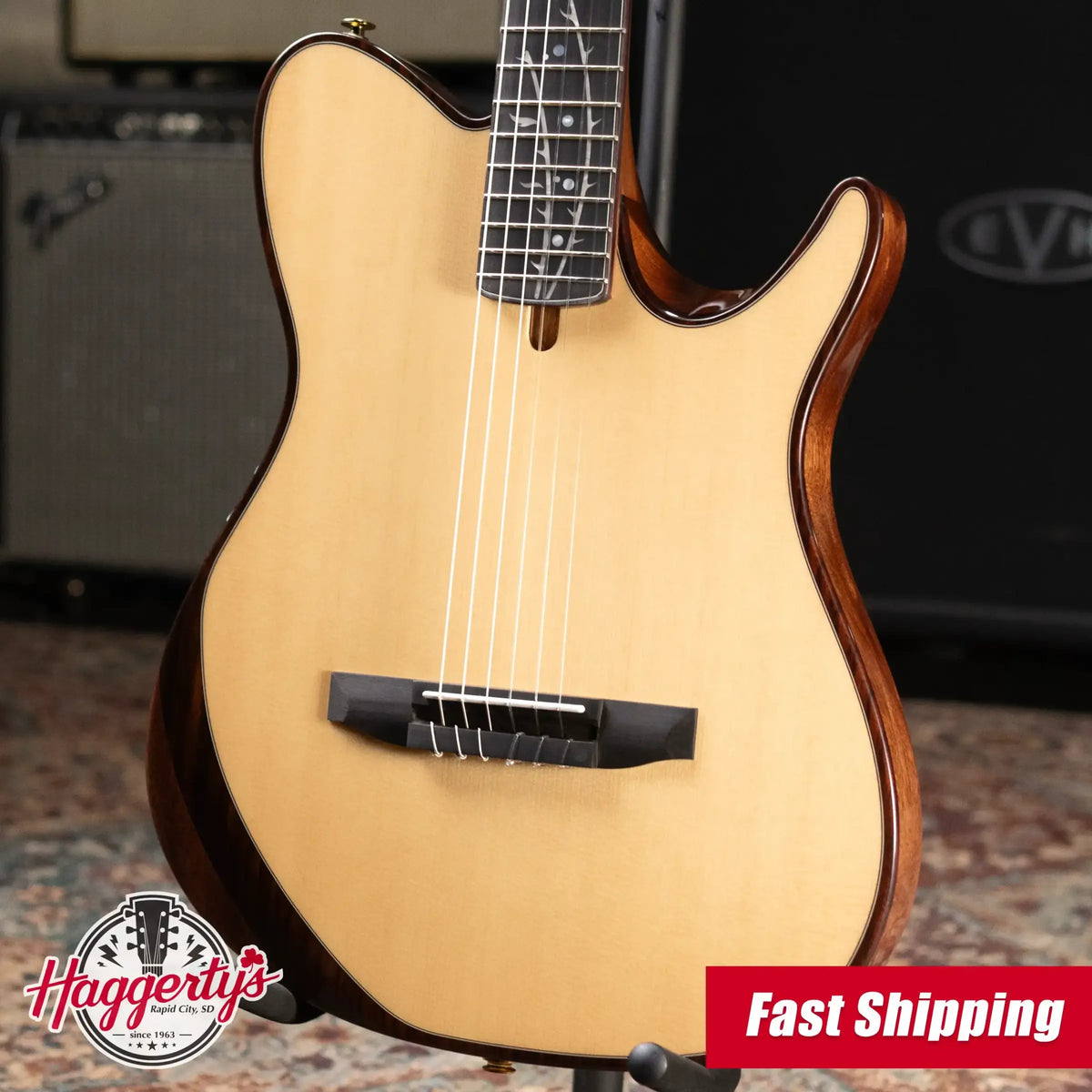 Ibanez TOD100N Tim Henson Signature Nylon Electric Guitar - Natural High Gloss with Gig Bag
