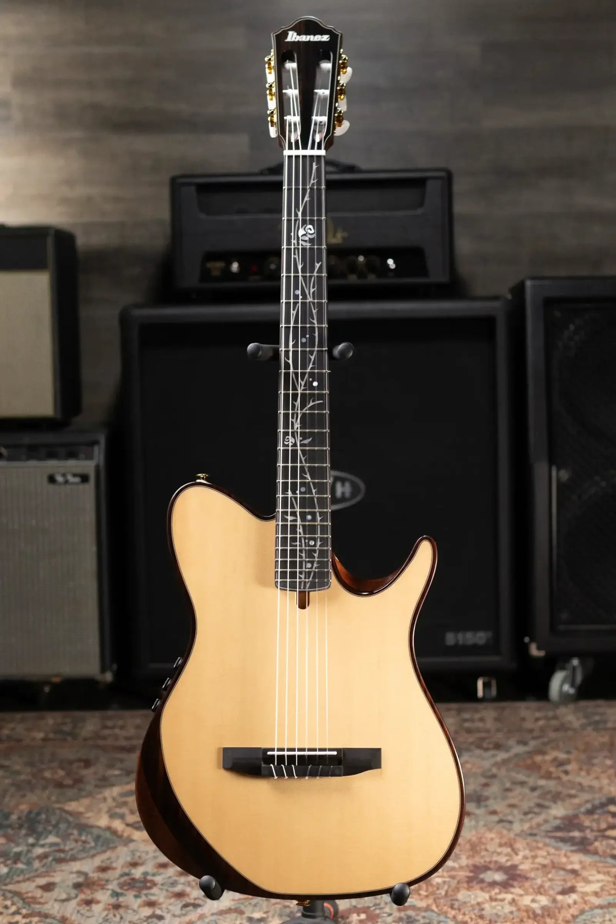 Ibanez TOD100N Tim Henson Signature Nylon Electric Guitar - Natural High Gloss with Gig Bag
