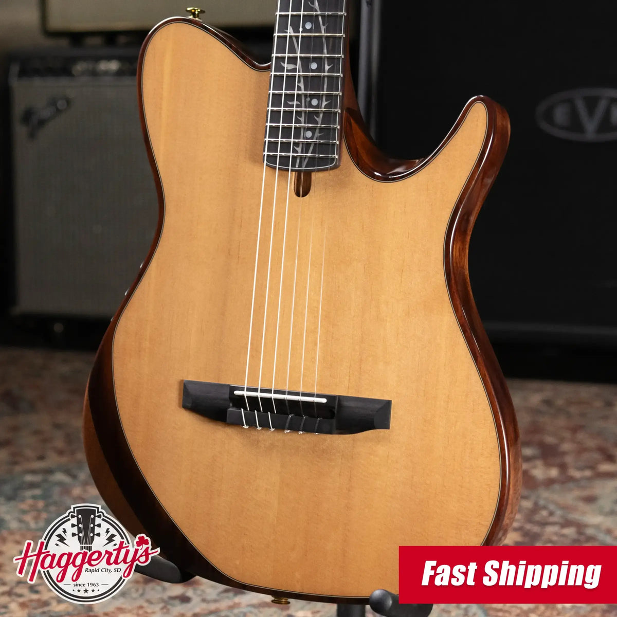 Ibanez TOD100N Tim Henson Signature Nylon Electric Guitar - Natural High Gloss with Gig Bag