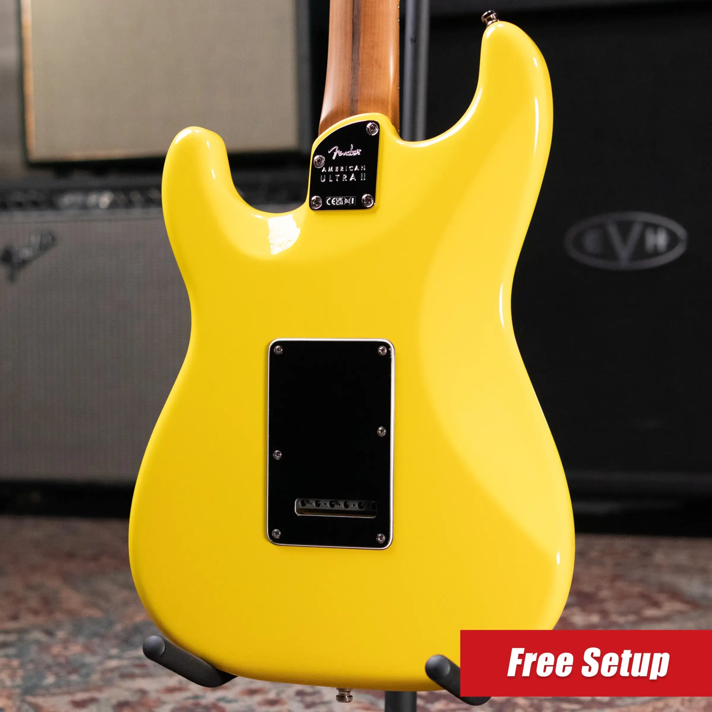 Fender Limited Edition American Ultra II HSS Stratocaster Electric Guitar - Graffiti Yellow with Hardshell Case