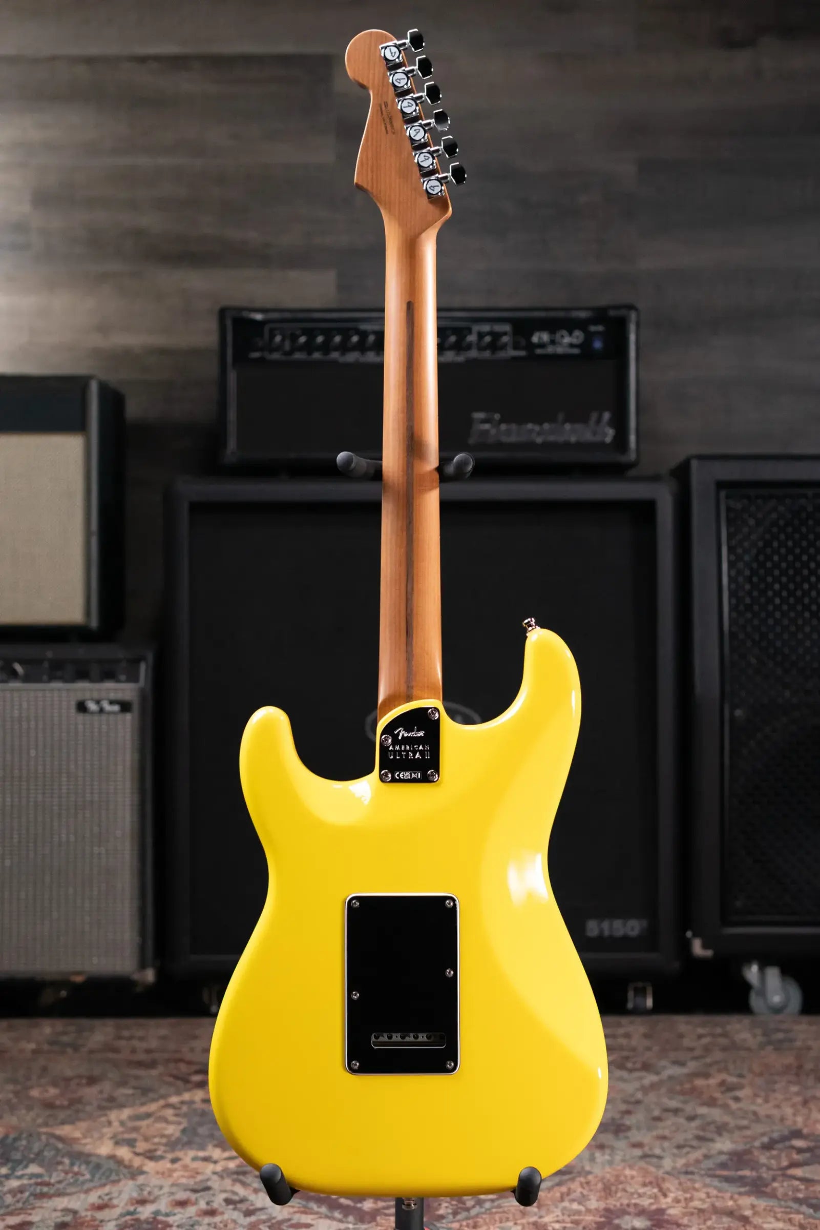Fender Limited Edition American Ultra II HSS Stratocaster Electric Guitar - Graffiti Yellow with Hardshell Case