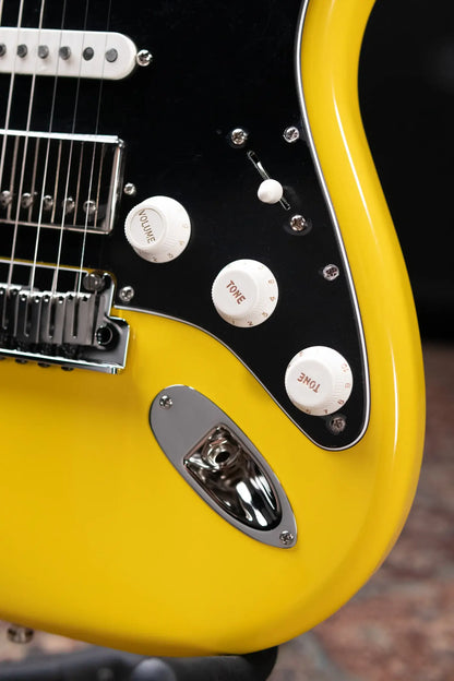 Fender Limited Edition American Ultra II HSS Stratocaster Electric Guitar - Graffiti Yellow with Hardshell Case