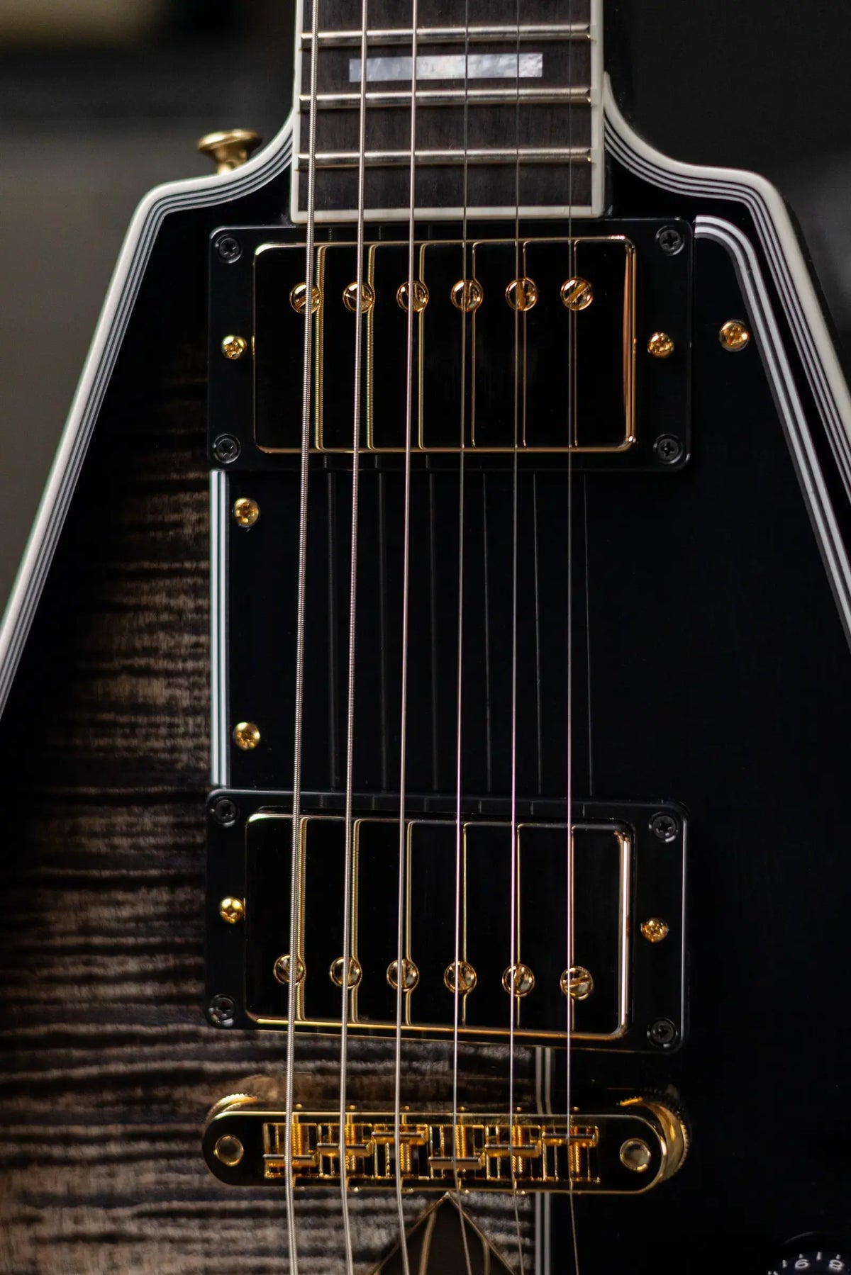 Gibson Custom Shop Flying V Custom Figured Electric Guitar - Cobra Burst with Hardshell Case