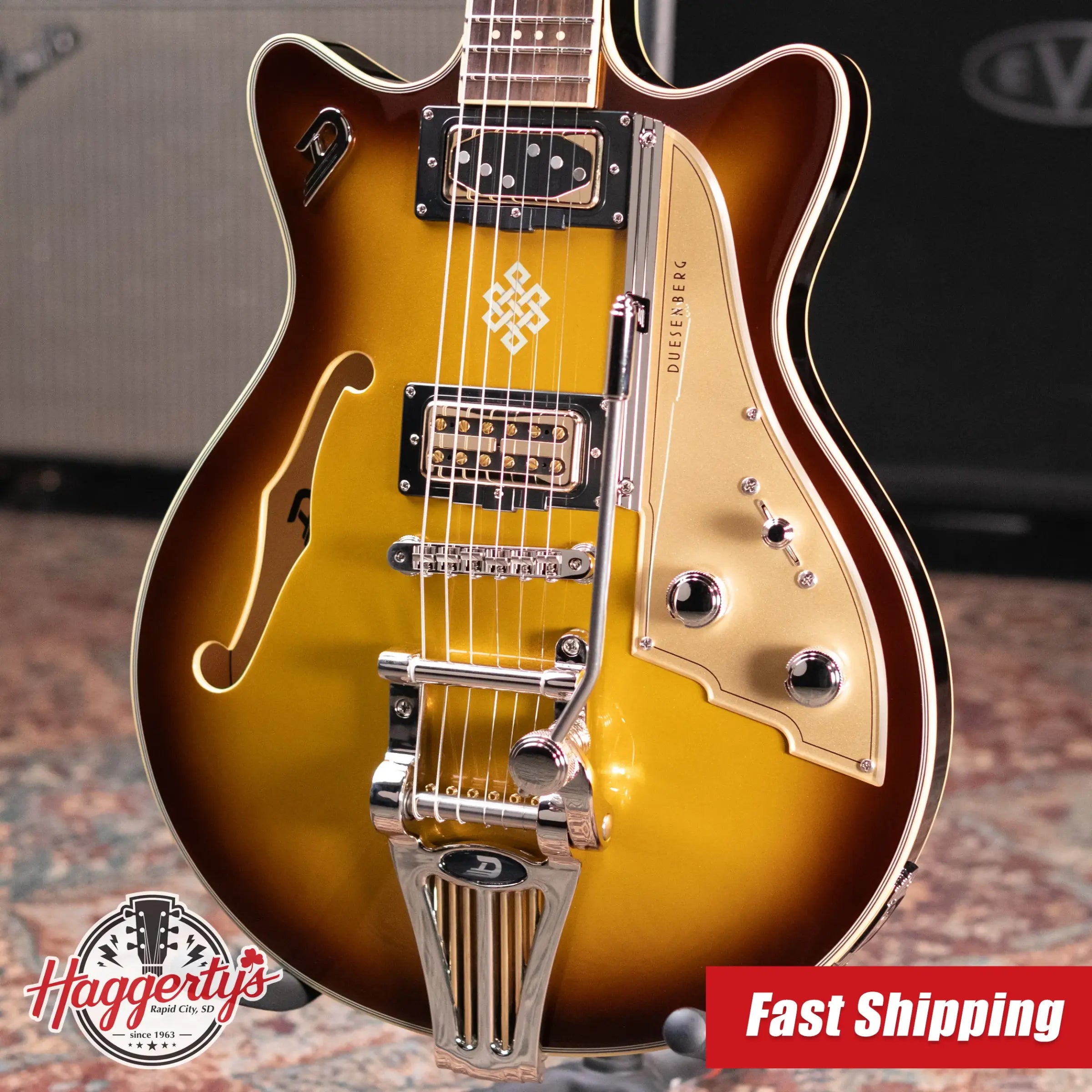 Duesenberg Alliance Series Joe Walsh Semi-Hollow Electric Guitar - Goldburst with Hardshell Case